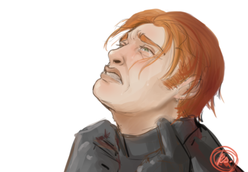 Back to expression sketches/practice, today: Hux and a very iconic expression of his :D