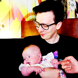 dnpsuck:  Phil + quiff + glasses (+bonus baby Pearl)  [for @phantasticlizzy]
