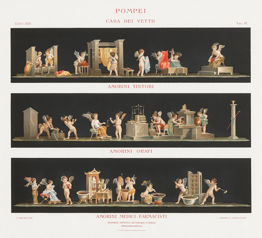 design-is-fine:  Pasquale D'Amelio, cover and plates from “Nuovi scavi di Pompei”,