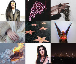 unspokenmoods:  song moodboard: my address is hollywood by adore delano  “I’m a city angel, but it doesn’t pay well…  Heaven wouldn’t have me, cause I’m all about me…”