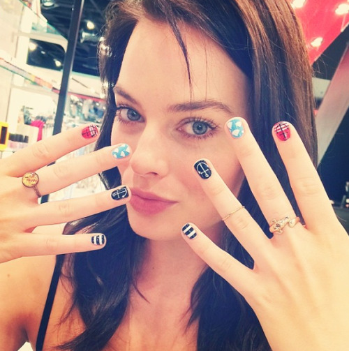 We did Margot Robbie’s holiday nails! Maaaaaajor babe