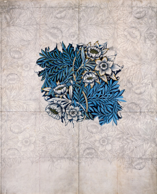 elyssediamond: Design for Tulip and Willow printed textileWilliam Morris1873-1875pencil, watercolor,