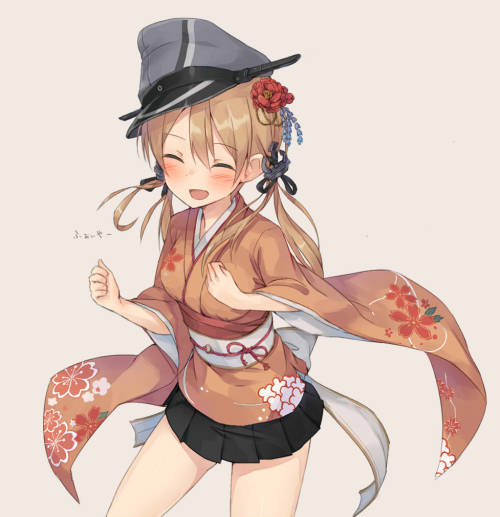 kancollegirls:  なんちゃって振り袖 by artist めてぃん (@metindone) 