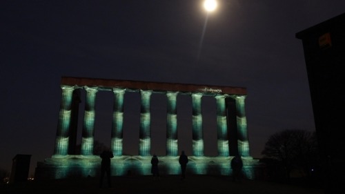 The National Monument on Calton Hill, Edinburgh. Originally intended to be a replica of the Partheno