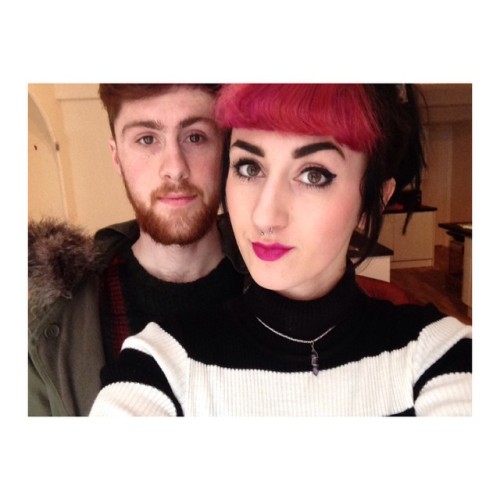inkedshipsandredlips:  another one from yesterday 🙋 can’t believe I’m living with Adam and been together over a year, soppy post but you make me so happy and I love you so much 💚💖
