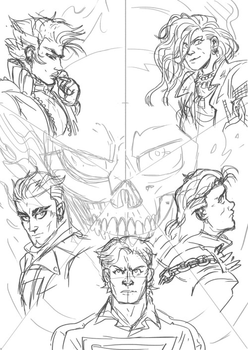 Unfinished Marvel doodles from 2019