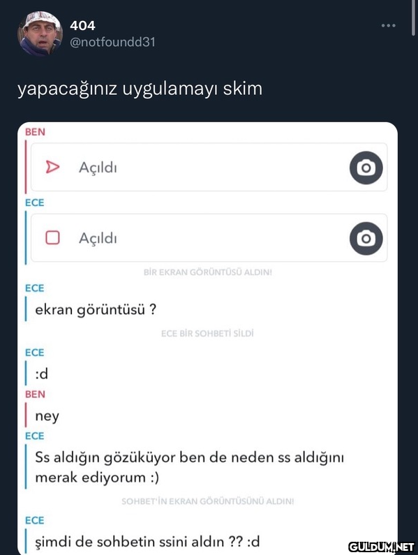 BEN yapacağınız uygulamayı...