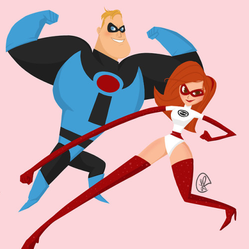 Started this last night! Mr. Incredible + Eastigirl <3 MAN I LOVE THEIR RETRO SUITS <3