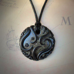 cthulhu-jewellery:  Tentacled Agate NecklaceHand sculpted pendant, available from my website. link: www.cthulhujewellery.com