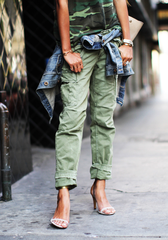 Skinny cargo pants women