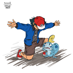 dragonbonez: Ash has to do this at some point with some kind of Pokemon, so it might as well be with this little guy! Enter Sobble! The Shy Pokemon! 
