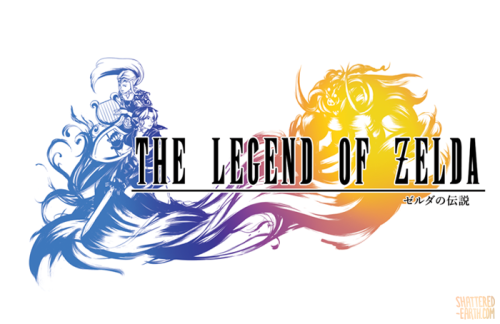 shattered-earth:  Finished! A tribute to the beauty of Final Fantasy logos and my love of the Legend of Zelda franchise.  The precise text placement/kerning may be adjusted a tiny bit but other than that, here they are! It was a real itch i just had