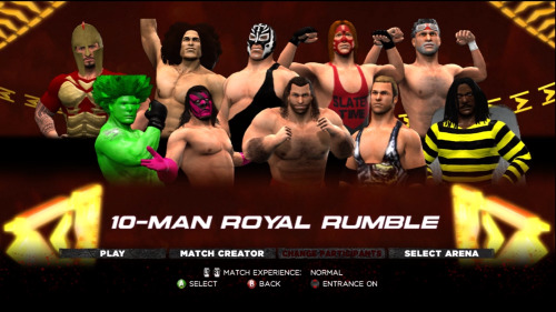 tylerbreezer:  10 of my best/worst WWE 13 creations Top row: "Roman" Roman Reigns, The Great Khalito, Andrey Mysterio, Heath Vader, GrandFather Sexay Bottom row: Broccoli Lesnar, HBKane (The Heartbreak Kane), “Nacho Man” Randy Sandwich,