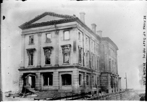 Great Fire of 1911, Bangor, Maine.On April 30, 1911, a small fire in a shed on Broad Street was spre