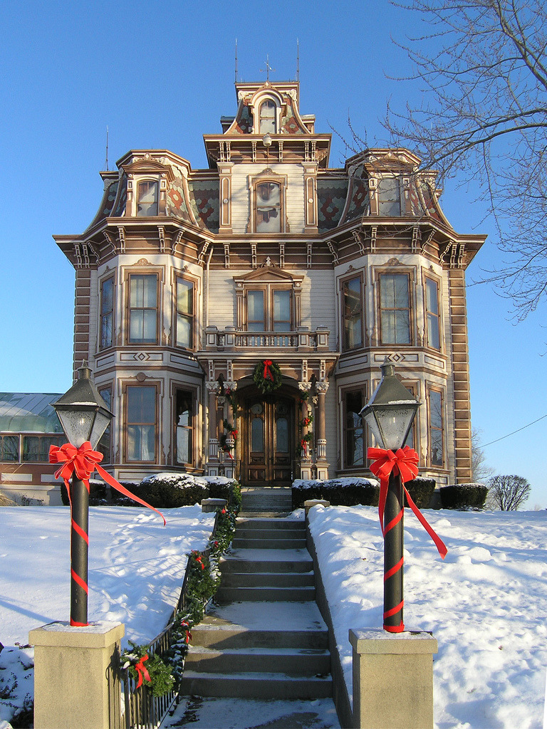 steampunktendencies: Snowy Victorian Houses 3 Snowy Victorian 1 &amp; 2 