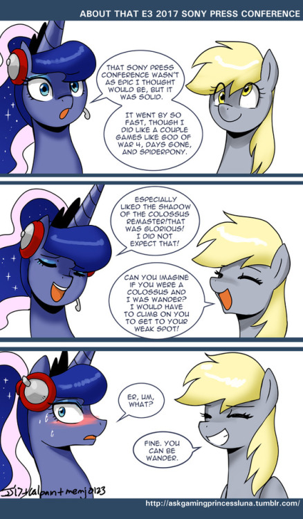 askgamingprincessluna:“Er. Derpy’s still on that apple cider…” ~ GPL I wana reach Lulu’s weak spot~ < |D’‘‘‘