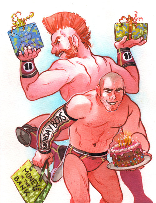 Sheamus & Cesaro ~ The BarI totally forgot to post this year’s birthday present for @littledozer