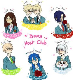 theweetosdoesart:  So something happened and i was able to go on the internet for like 20 minutes on my laptop so i could put this drawing here??? Anywaaay, i made this a week ago after talking about DMMD Host Club with Robin uwu 