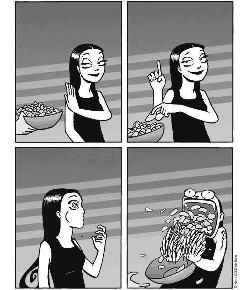 fuckyeahragetoons:  chips  Does anyone just have one Dorito? Didn&rsquo;t think