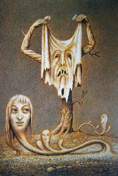 talesfromweirdland:Works by Dutch surrealist artist, Johfra Bosschart (1919-1998).