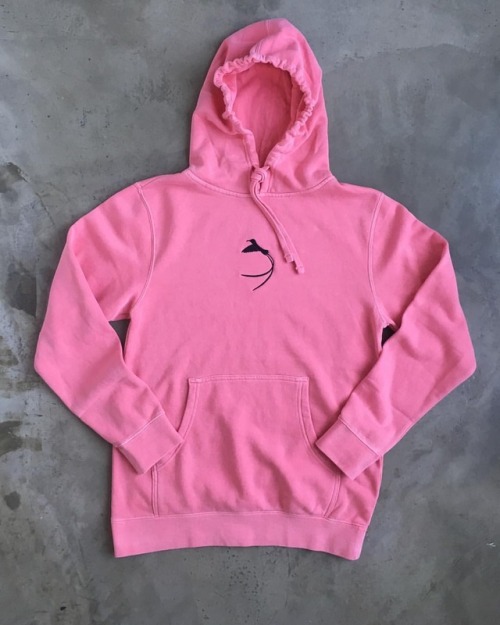 #Yaudie pigment dyed #hoodie . 9oz 80/20 cotton/poly fleece in #pink with black embroidery . #Unisex