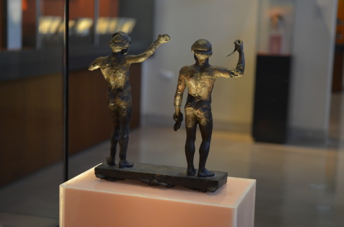 greek-museums:Archaeological Museum of Delphi:A pair of athletes. The older man seems to announce th