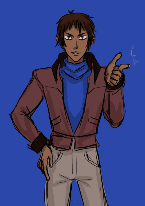 legendarydesvender:quick stress relief drawing of lance in 80s voltron clothes? _(:3」∠)_