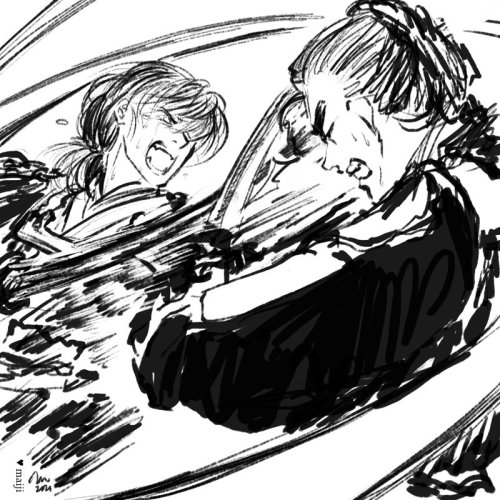 Me: I wanna draw a cool swordfight!!Me ten seconds in: Oh I forgot swords and fights are hard to dra