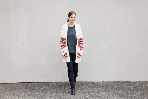 the-streetstyle:  WORN / HIS & HERS (via bleubirdblog)Worn / On him: Peacoat, Billy Reid. Button down shirt, Billy Reid. Jeans, Imogene + Willie. Ring, David Yurman. Shoes, Converse. On  Her: Cardigan sweater, vintage. My husband’s t-shirt, Imogene