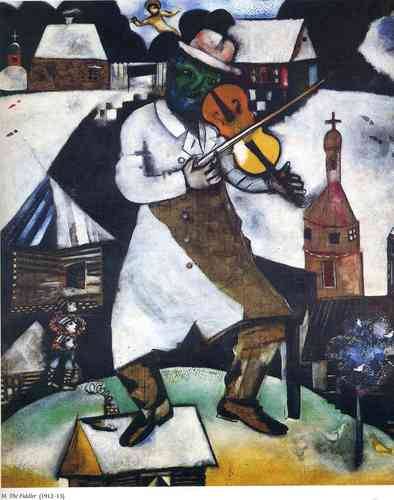artist-chagall: The Fiddler, 1913, Marc ChagallMedium: oil,canvas