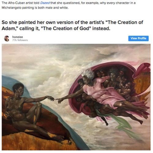 wocvibes: buzzfeed: This Artist Reimagines Classic Paintings With God As A Black Woman And They&rsqu