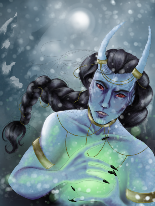 thelittleamethystcat:Have some gender-ambiguous Jotun!Loki 