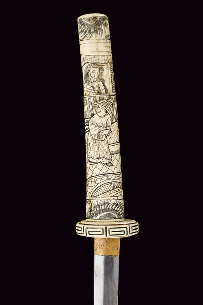 art-of-swords:  Katana SwordDated: 19th centuryCulture: JapaneseMedium: steel, boneMeasurements: