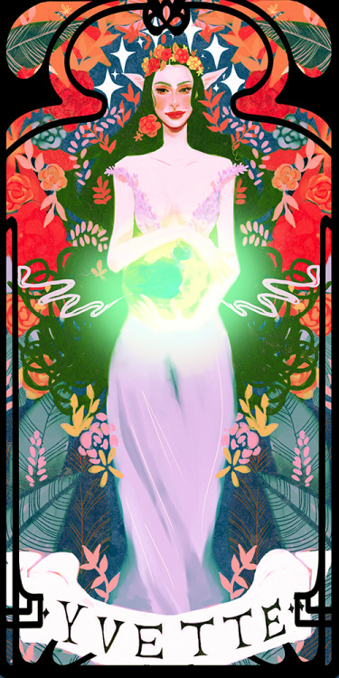 Two versions of a tarot card/art nouveau inspired commission!Commission me &gt; here &lt;