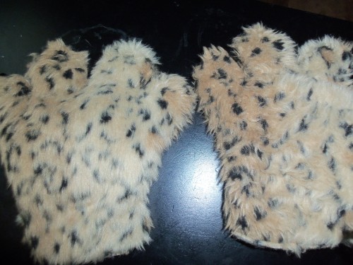 These are my hand paws! Not horribly dirty, just a reminder to brush out your fur! The left one is b
