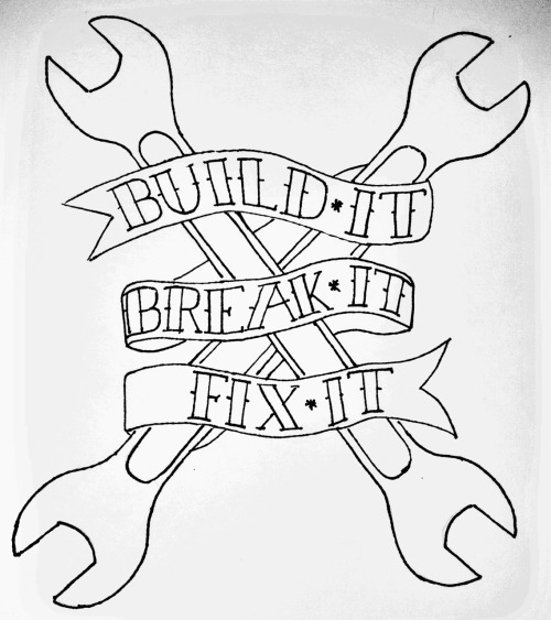 tungkniv:  Hand drawn tattoo sketch. 