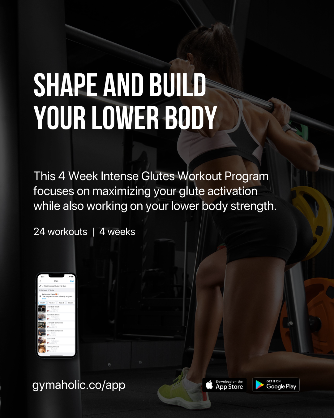 Look good and feel strong with this 4 Week Intense Glutes Workout Plan. 🍑