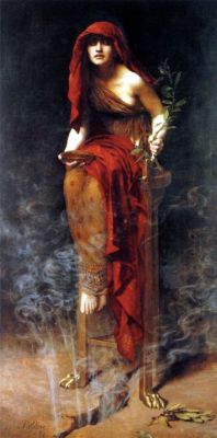 enchantedsleeper:  Priestess of Delphi (1891), John Maler Collier 