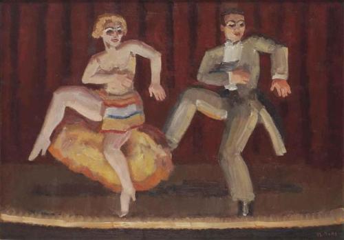 huariqueje:Excentrique Dancers  -    Cornelis Johannes  Kees Maks Dutch, 1876-1967Oil on canvas , 70