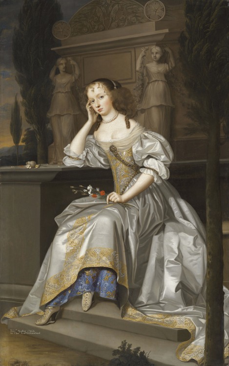 Elizabeth Nodes, Countess of of Westmorland, by John Michael Wright, 1665