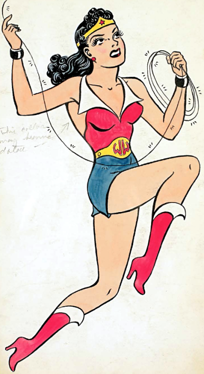 superdames: superdames: An early alternate costume design for Wonder Woman by H.G. Peter, circa 19