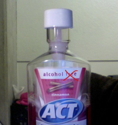 So I don’t know if you knew but there are these new mouthwash bottles.And when you squeeze the bottle the top fills up.“Drink” it…And no more will come out.So here’s my proposition… YOU WILL NEVER NEED A SHOT GLASS AGAIN YOUR MOVE ALCOHOL