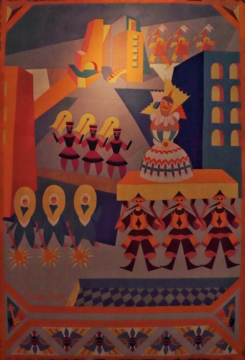 Fortunato Depero - Il corteo della gran bambola (The procession of the great doll) (1921) [3200X4700