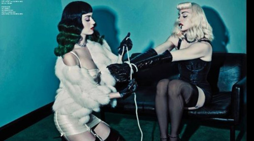 geoffrey5867:Katy Perry dominating Madonna in a shoot by photographer Steven Klein for the Summer 