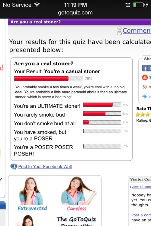 Took this quiz to see if I was a &ldquo;stoner&rdquo; and turns out I am lol 79%