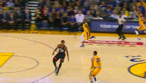 nbagifstory:  Klay Thompson and Andre Iguodala  —  Golden State Warriors