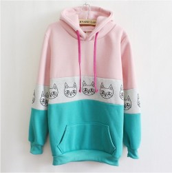 shopharajukubaby:  Kitty Print Hoodie ฬ 