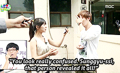 pitdae:Sunggyu’s reaction to a fake interview about a made-up scandal.