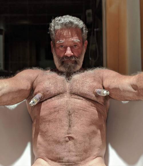 juicedmaleboobsworld:HAM. HAIRY, HUGE NIPPED, BIG TITTED, MUSCLE DADDY ROLE MODEL. DON’T CROWD. THERE’S ENOUGH MILK FOR ALL!!!