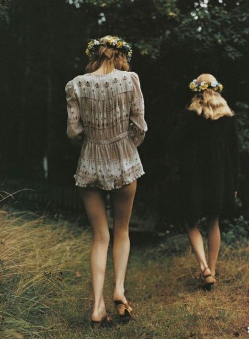 Angela &amp; Audrey Lindvall both wear Miu Miu, photographed by Mikael Jansson for Vogue Italia,